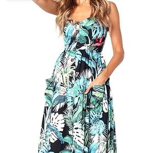 Strappy Hawaiian Midi Dress Size M